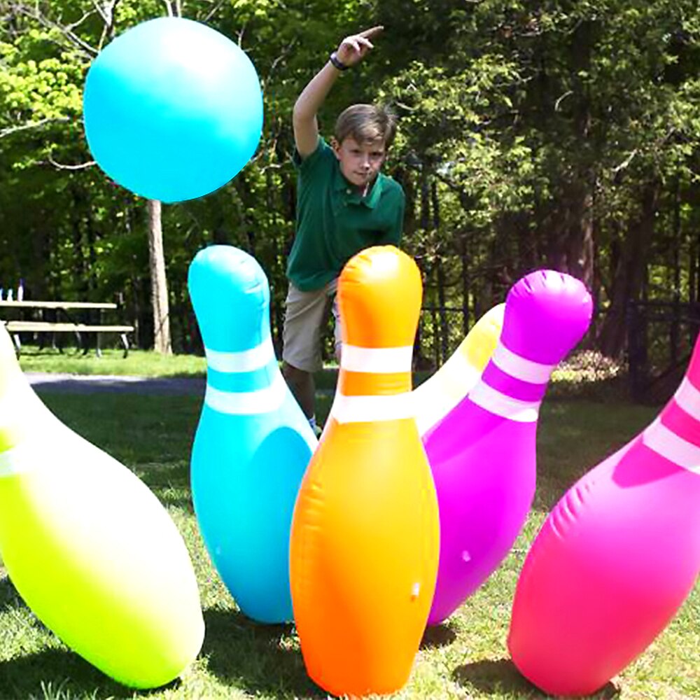 Inflatable Bowling Set Inflatable Bowling Game Kids Bowling Set Parent-child Game with 10 Inches Ball & 6 Pins 25 Inches Tall