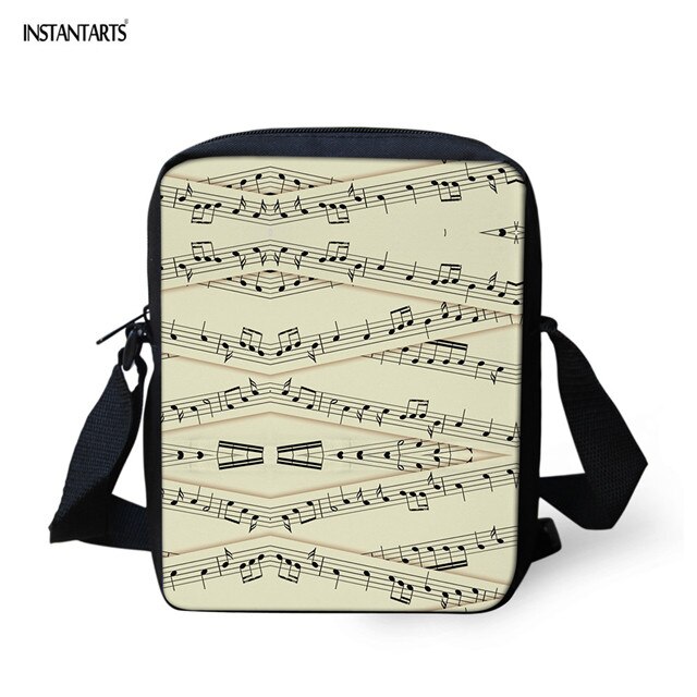 INSTANTARTS Music Note Piano Crossbody Bag Brand School Student Bookbag Mini Messenger Bag Flap Handbag Schoolbag: HX1017E