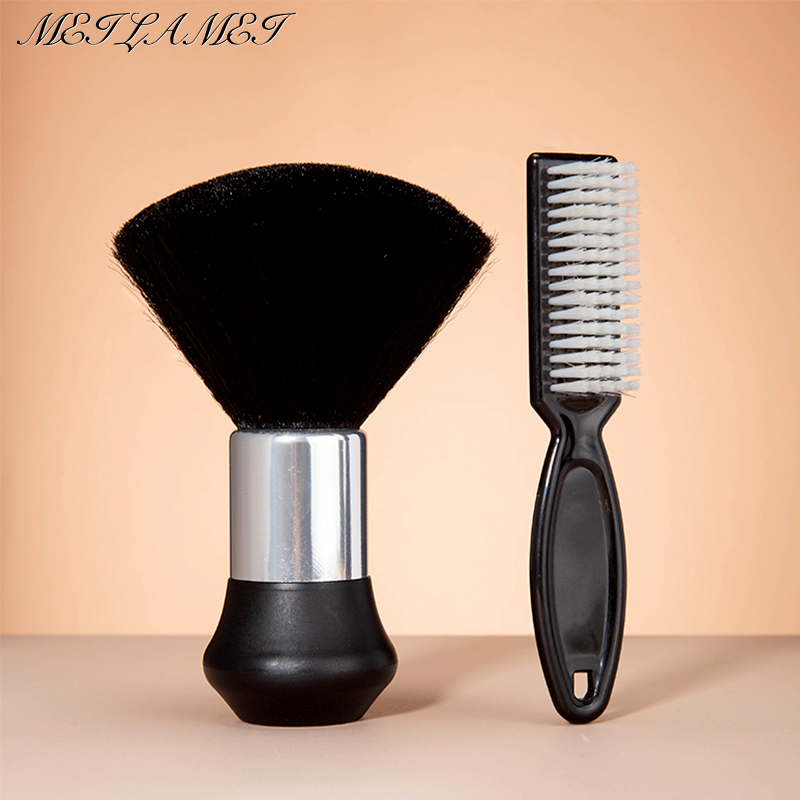 Cepillo suave de peluquería, plumero negro para barrer el cuello, Limpieza del cabello, anillo de corte de pelo, cepillo para Barba, juego de peine de estilismo