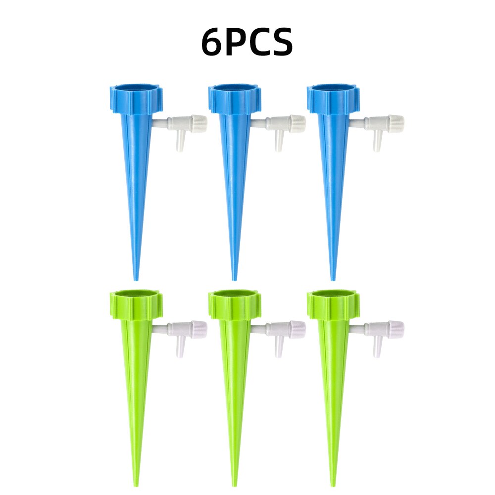 12/6pcs Self Watering Spikes Drip Irrigation System Automatic Watering Device Adjustable Plant Watering Tools for Garden Plants: 6 PCS Green Blue