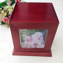 Pinevood kiste kiste funeraire mindesmærke hund kat urner fotoboks kæledyr kremering urne souvenir lille dyr urne