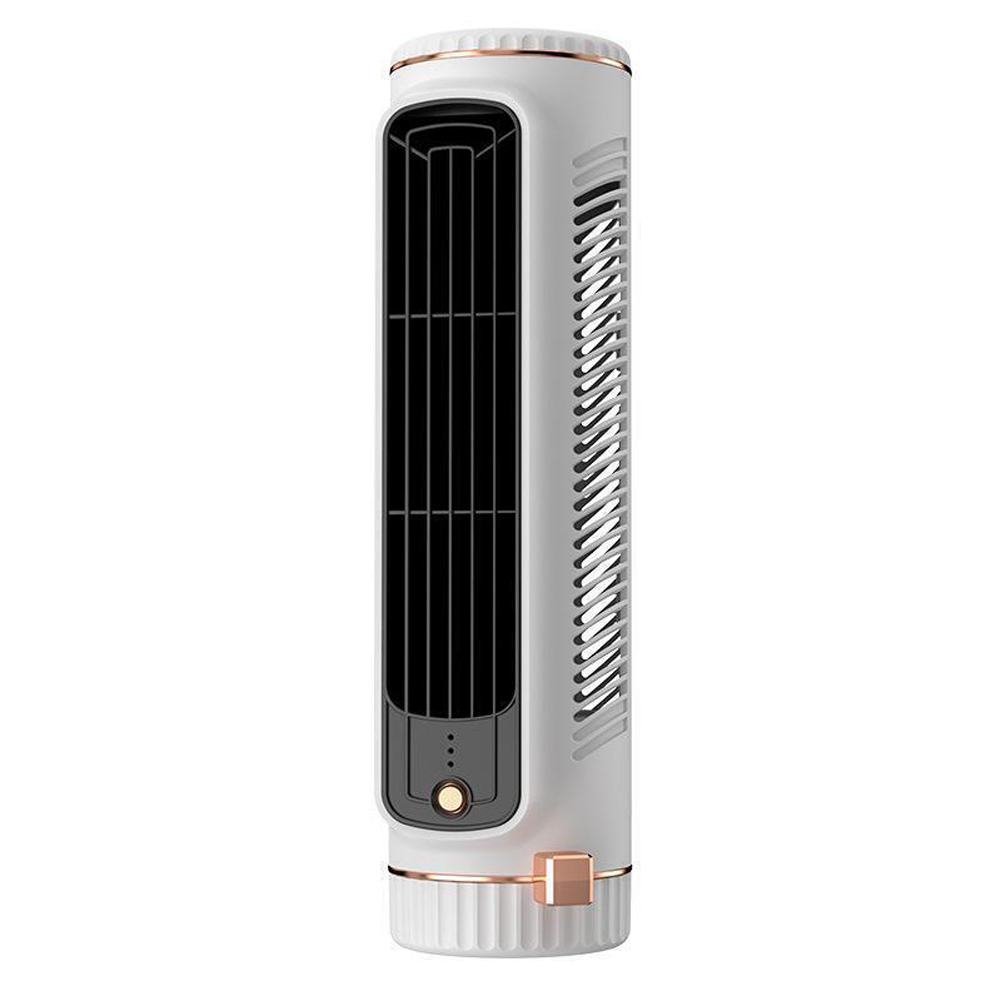 Desk Tower Fan USB Rechargeable 3 Speeds Quiet Air Cooler Tabletop Air Conditioner Vertical Horizontal Electric Fan: WHITE