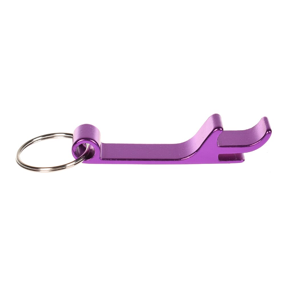 Urijk Draagbare 4 In 1 Flesopener Sleutelhanger Keten Mini Bier Flesopener Aluminium Keuken Sleutelhanger Metalen Bier bar Tool: Purple