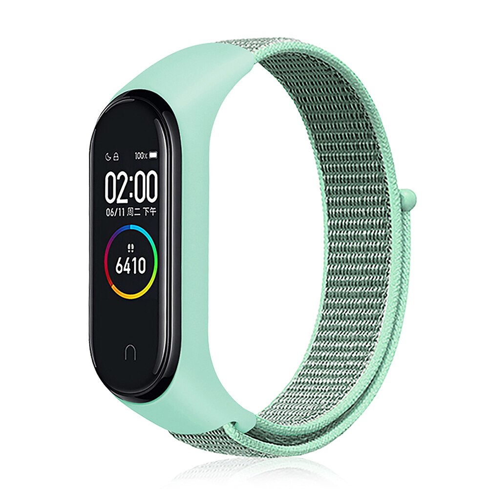 Nylon band voor xiaomi mi band 4 3 vervangbare armband mi band 4 3 polsband ademende armband voor xiaomi mi band 3 4 band: Wit
