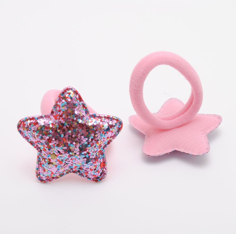 Purpurina, lote de 2 unidades de accesorios para el cabello para niñas pequeñas, cintas elásticas para el pelo para niños, goma para el pelo de para niños: Pink Hair Scrunchies