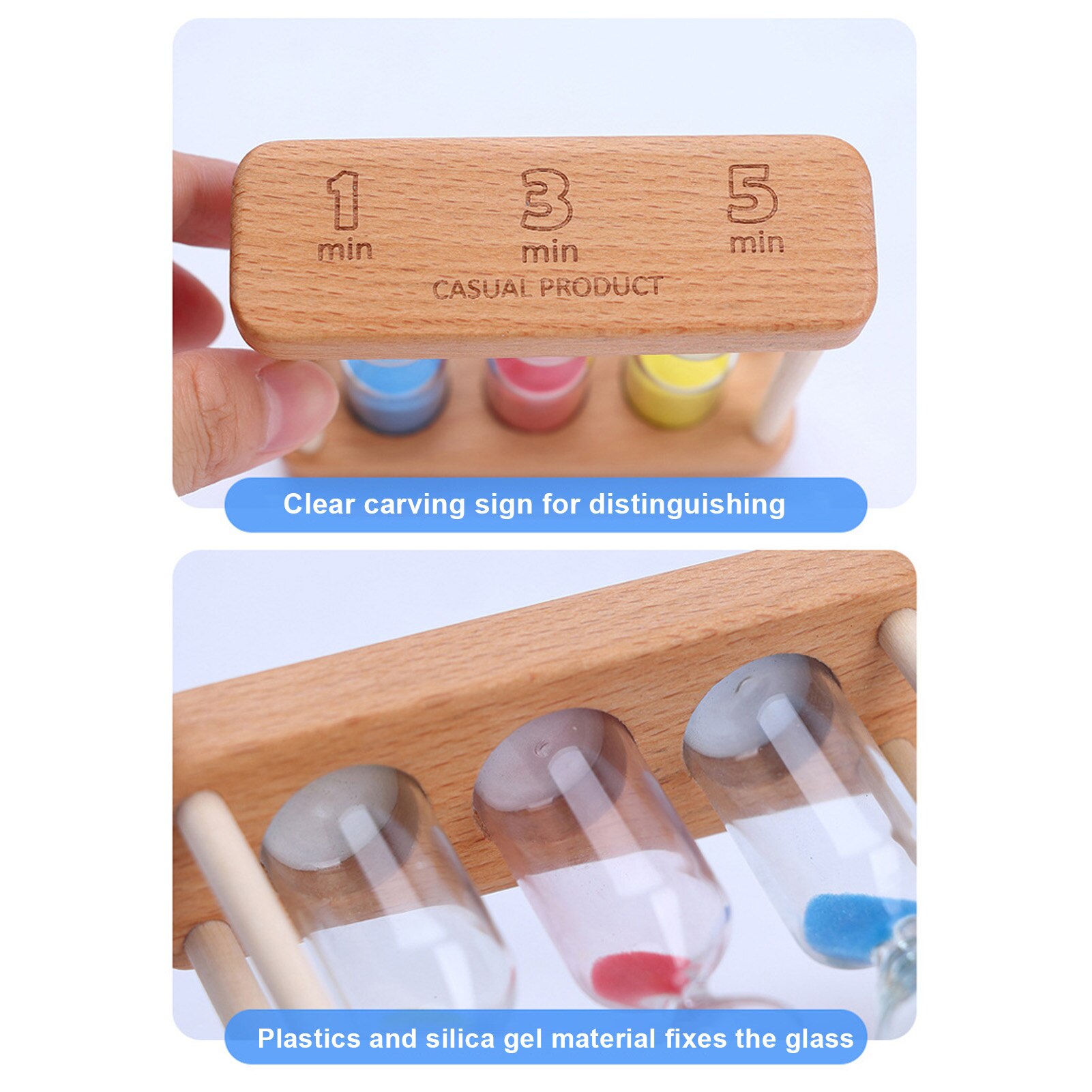 1/3/5 Minutes Hourglass Sand Timer Kitchen School Modern Wooden Hour Glass Sandglass Sand Clock Tea Timers Home Decoration