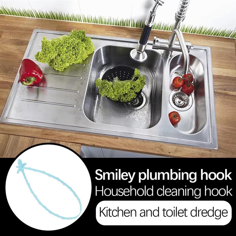 Afvoer Snake Klomp Ontharing Cleaning Tool Lachend Gezicht Keuken Afvoer Vijzel Verstoppen Remover Voor Sink, Buis Afvoer Schoonmaken