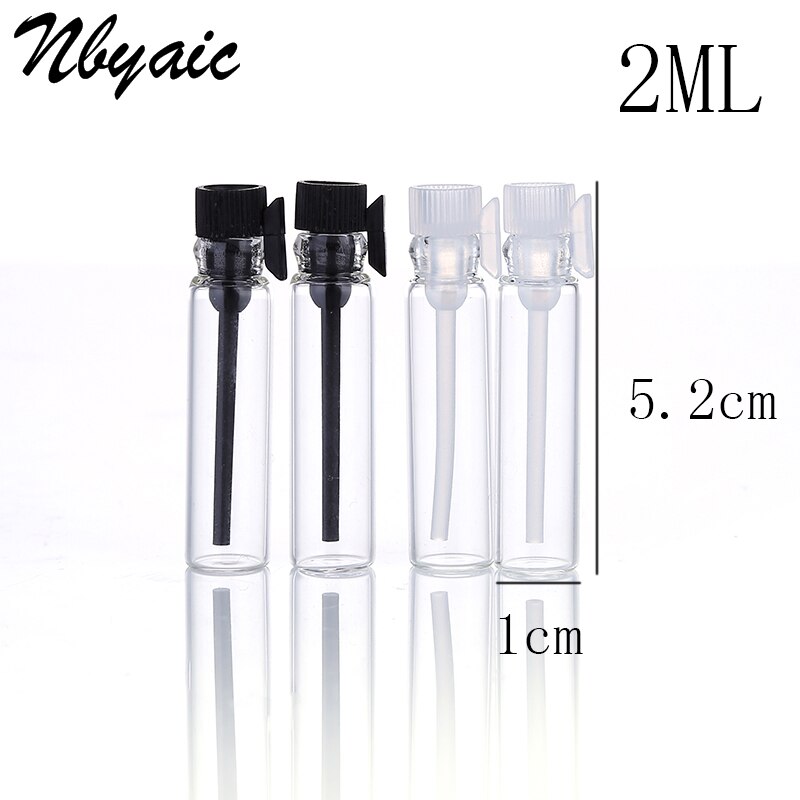 50 st 1 ml 2ml plaststav glas litet prov tom flaska eterisk olja provrörsflaska parfym droppflaska mini tom flaska