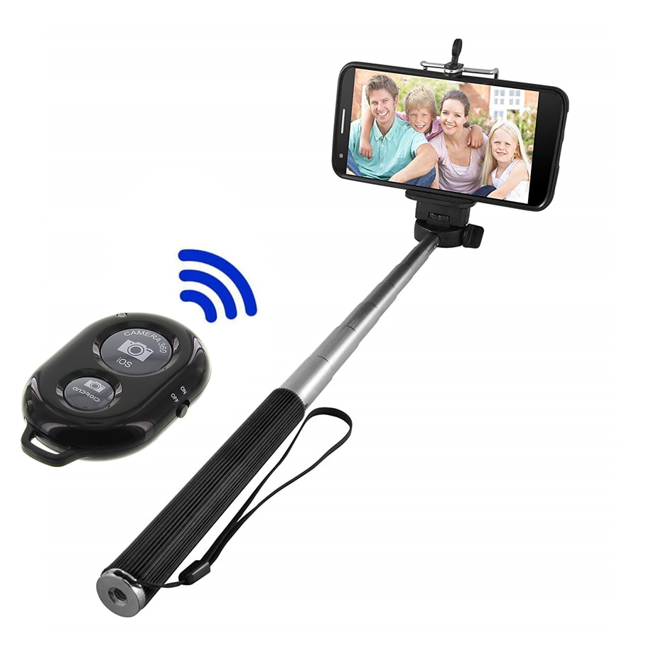 Selfie Sticks Bluetooth-Compatibel Stok Batterij Afstandsbediening Shutter Monopod Selfie Stok Statief Voor Smartphone