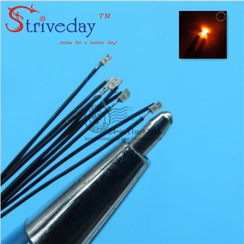 Lot de 10 résistances led pré-soudées cms, micro-litz 1206 20 cm 8-12 v modèle diy: Orange