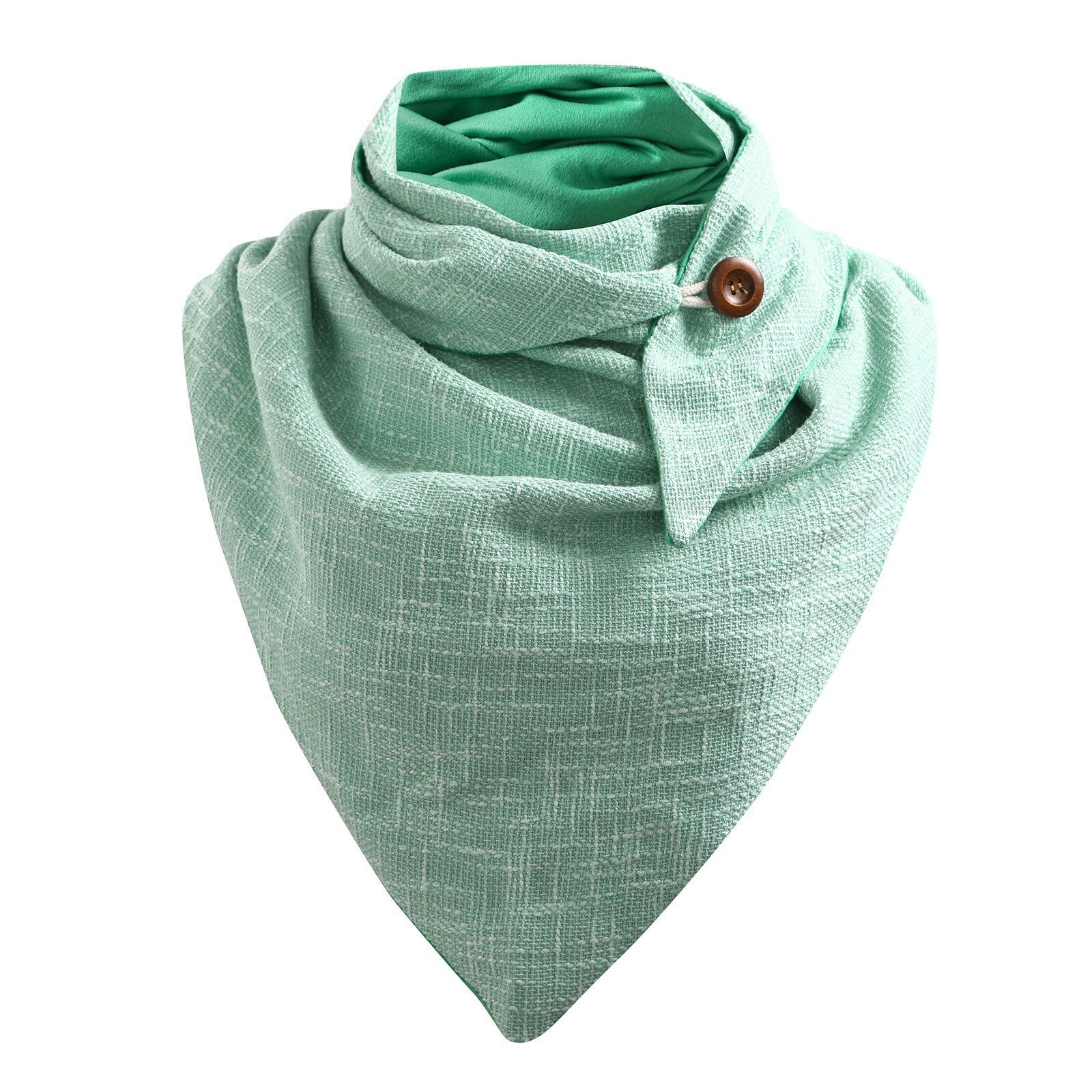 Winter Warm Knitting Scarves Retro Solid Printing Button Chain Wraps Shawls Autumn Soft Casual Wrap Ring Foulard Scarves