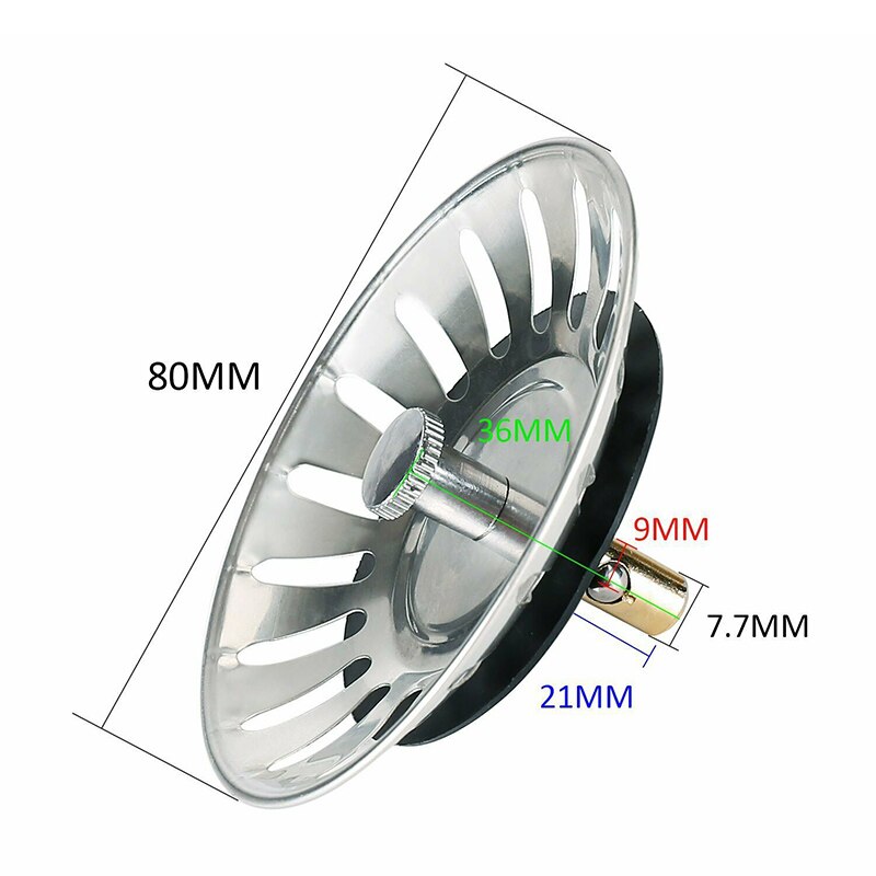 Kitchen Stainless Steel Sink Waste Strainer Plug Drain Stopper Basket Filter Tools _WK