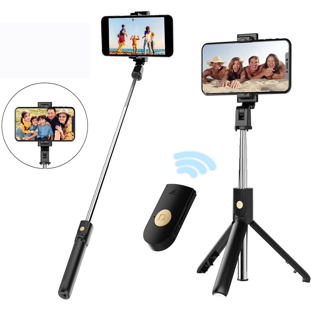 Drahtlose Bluetooth Selfie Stock Mit Stativ Auslöser Fernbedienung, 3 in 1 Mini Faltbare Erweiterbar Handheld Monopod für iPhone