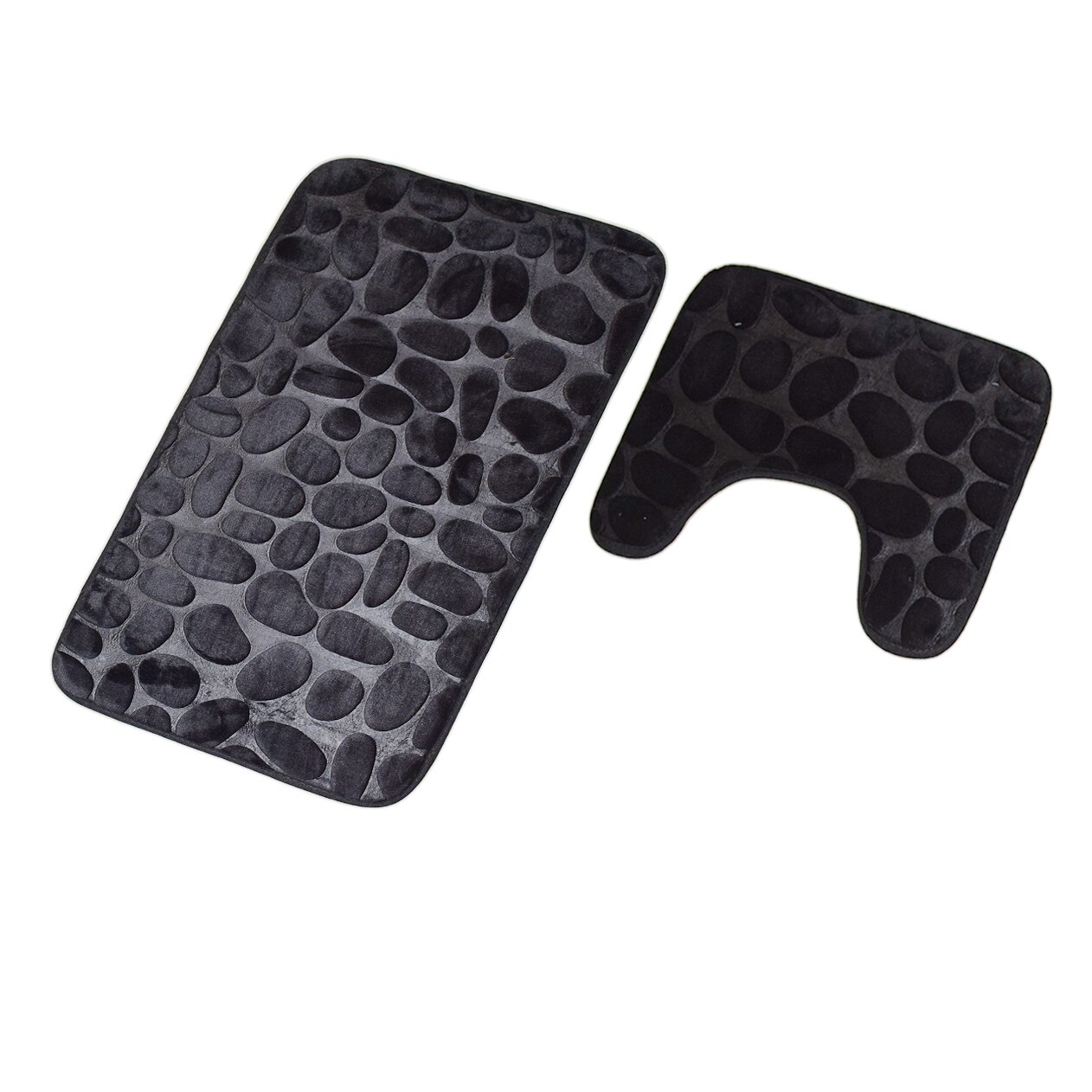 Zeegle Shell Patroon Effen Badkamer Matten Set 2 Stuks Wc Tapijten Anti-Slip Douche Tapijten Wc Deksel Cover badkamer Tapijten: 2