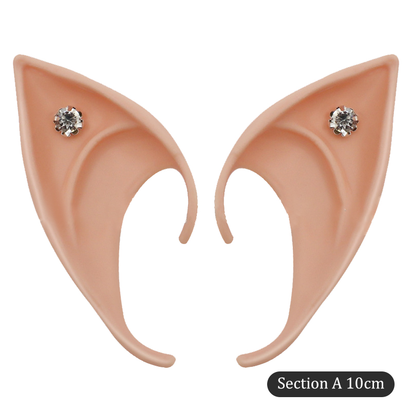 Mysterieuze Elf Oren Strass Decoratie Engel Feeën Cosplay Party Kostuum Accessoires DIY Zacht en Onschadelijk Volwassen Kinderen Speelgoed: Olijf