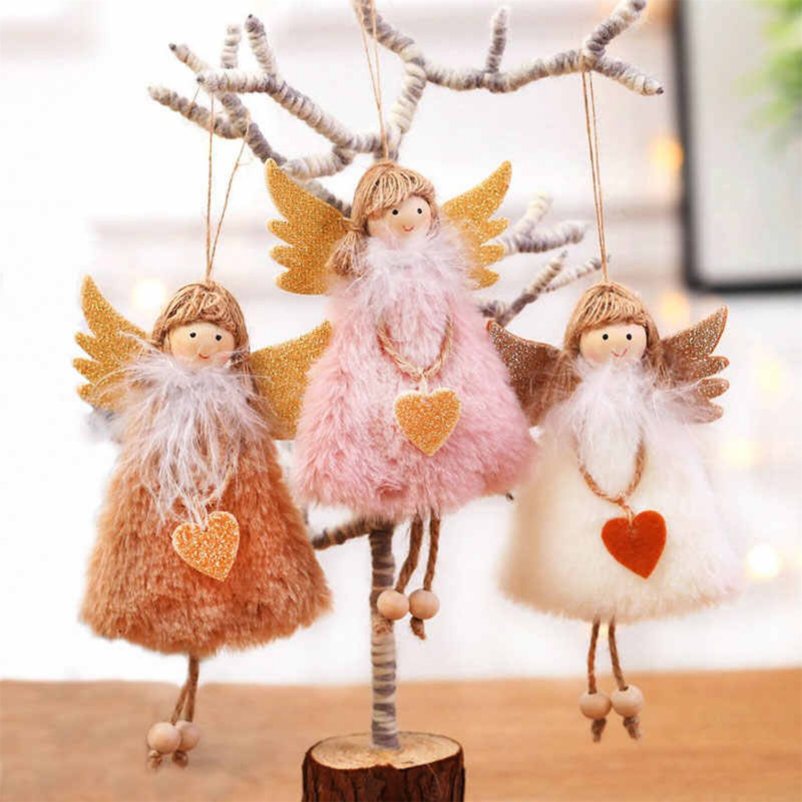 Kerstversiering Angel Meisje Liefde Hanger Creatieve Ornament Boom Hanger Pluche Kinderen Pop Speelgoed Voor Kids Meisje Jongen