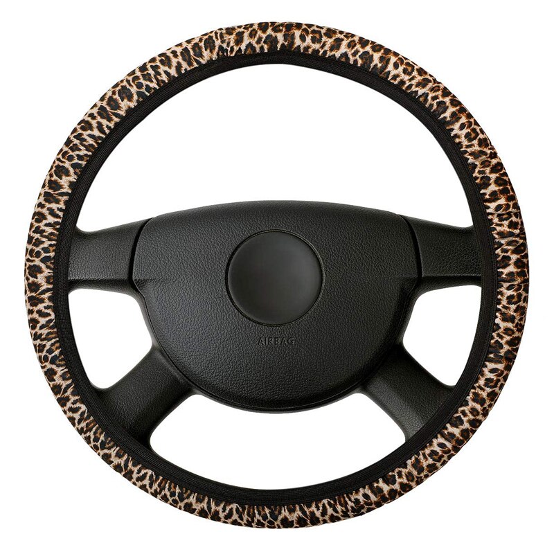Vrouwen Innerlijke Automotive Decor Universele Luipaard Print Auto Stuurhoes Ademend Non Slip Auto Stof Cover Voor Focus