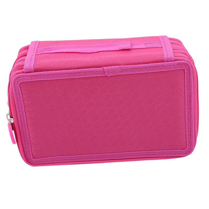 Bolsa de dibujo estropajo multifuncional organizador de lápices estuche de lápiz bolsa de la pluma caja estacionaria con cremallera para la escuela: rose red