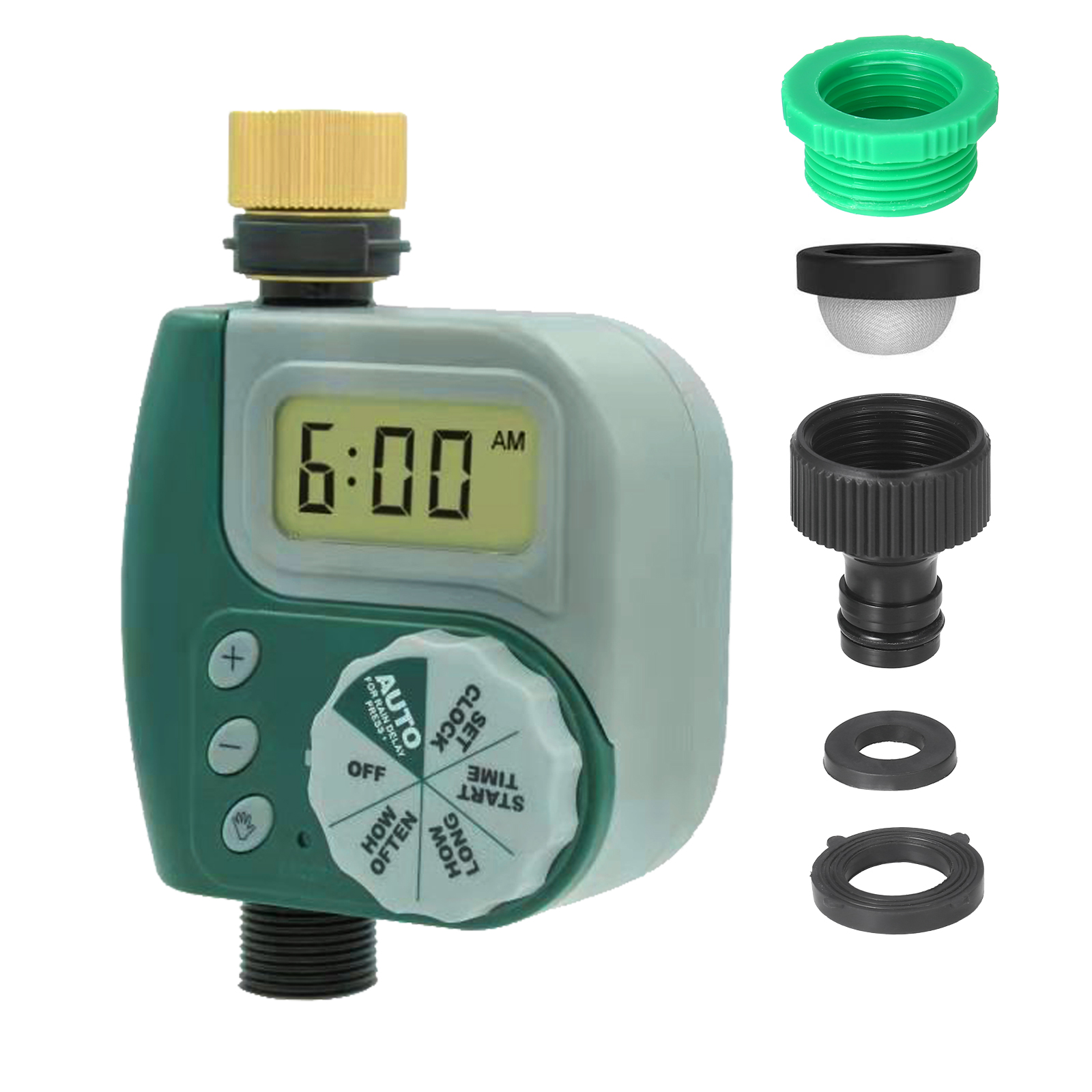 Digital slang kran timer utomhus batteridriven automatisk bevattning sprinklersystem bevattning controller med 2 uttag: Set 3 eu plugg
