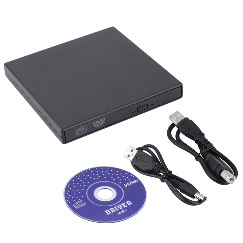 USB 2.0 Ultra Dunne Externe DVD Combo 8X Hoge Snelheid CD-RW Brander CD +-RW DVD ROM zwart