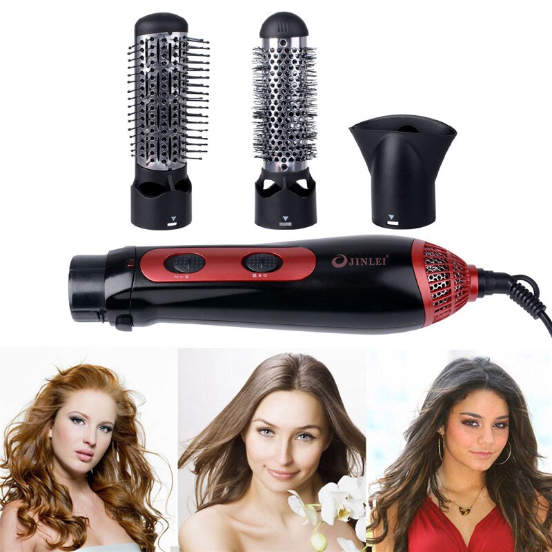 Rizador eléctrico de pelo 3 en 1, cepillo para rizar el pelo, concentrador, secador de pelo, cepillo multifuncional para brazo