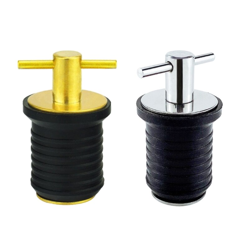 Hull T-Handle Drain Plug Rubber Plugs Boat Marine T-Handle Drain Plug Brass/Stainless Handle for Marine Boat Drain Plug 24BD
