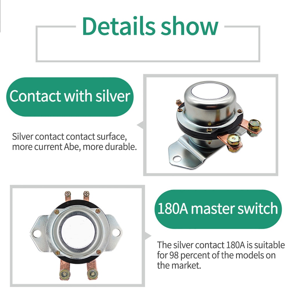 Vehicle Wireless Remote Control Car Battery Master Switches 24V/12V 180A Cut Off Switch Power Electromagnetic Disconnect