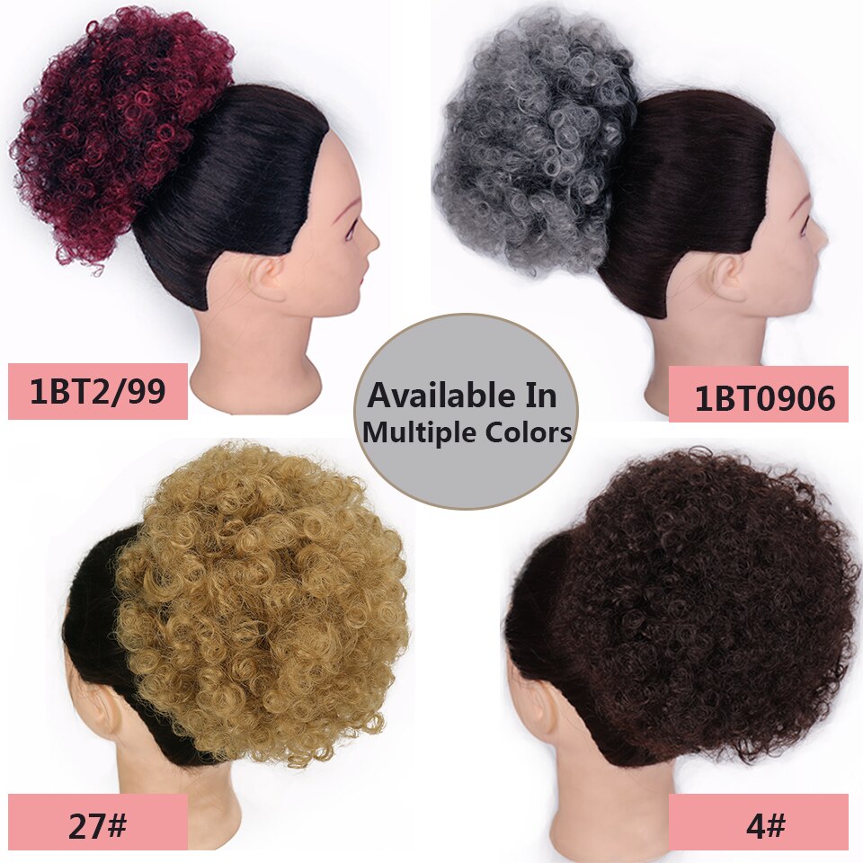 SHANGKE Synthetic Afro Puff Hair Bun Curly Hair Accessories Drawstring Ponytail Women's Chignon Hair Clips in Hair Extension