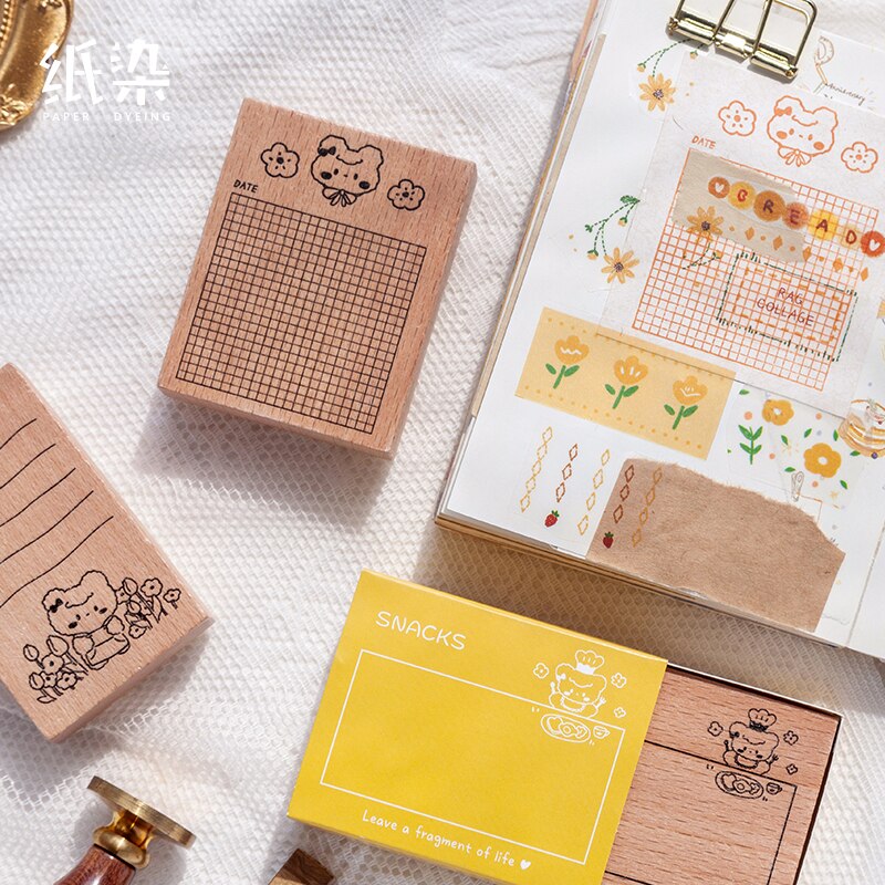 8 unids/lote beibei la vida de Grabar serie sello DIY sellos de goma madera para scrapbooking papelería scrapbooking estándar sello