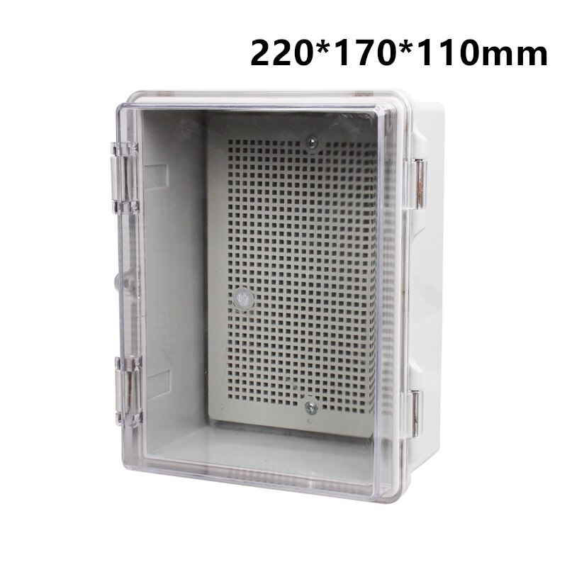 ABS Waterproof Plastic Enclosure With Hasp Electrical Distribution Box Electrical Junction Box Outdoor Sealed Switch Power Case: 220-170-110-V