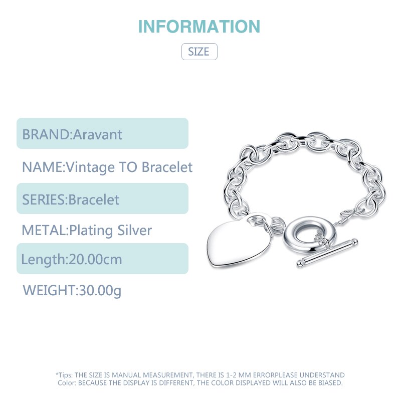 Silver 925 Heart Pendant Charm Bracelets For Women Wedding Jewelry Valentine's Day