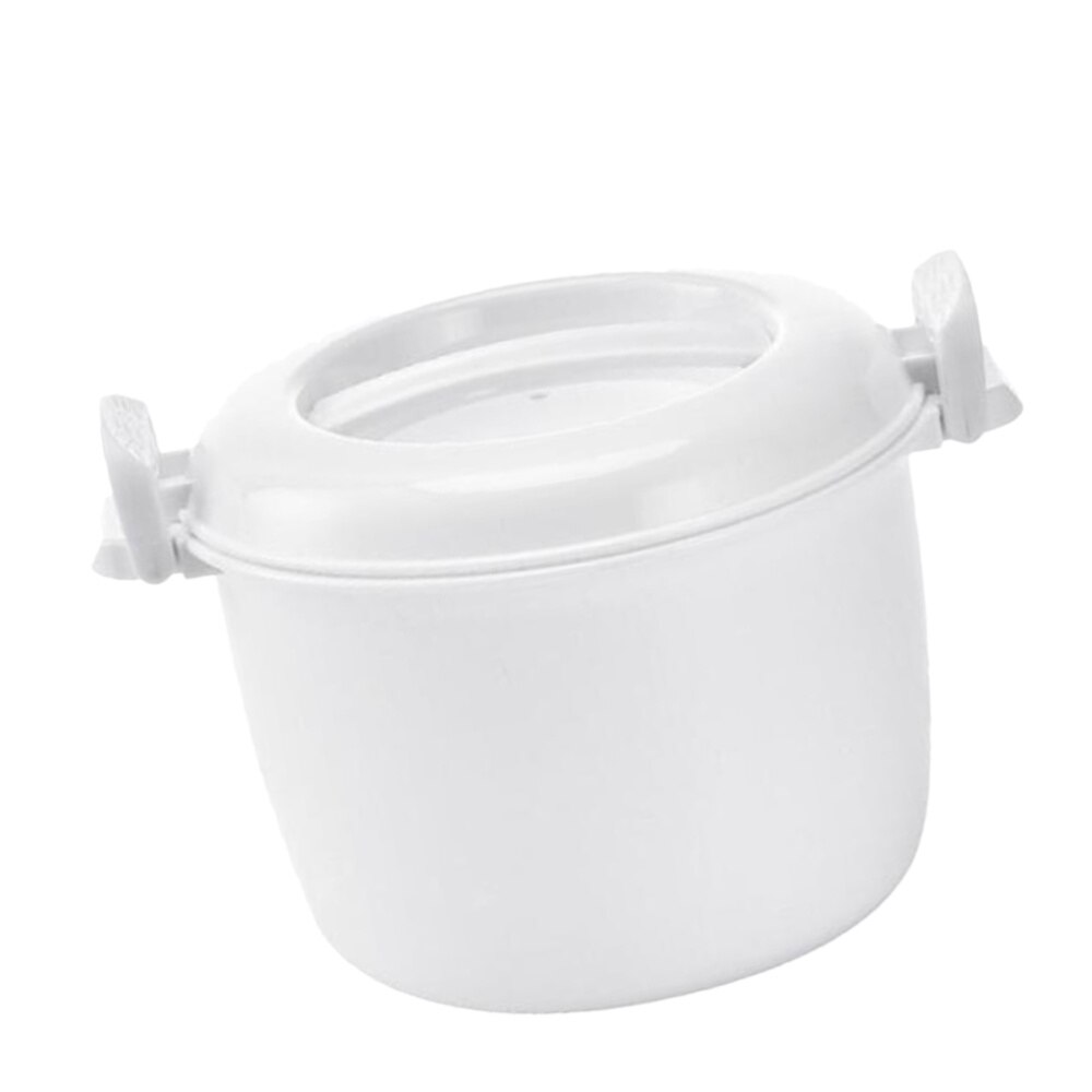 Microwave Rice Cooker Multifunction Insulated Lunch Container Microwave Cooker Cookware For Microwave Oven (Small Size: White