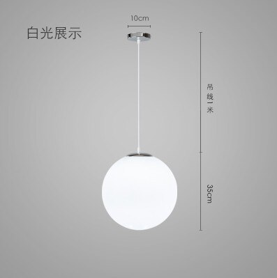 Moderna glaskula pendellampor vit klot hängande lampor bar restaurang deco armatur sovrum armatur pendellampa led