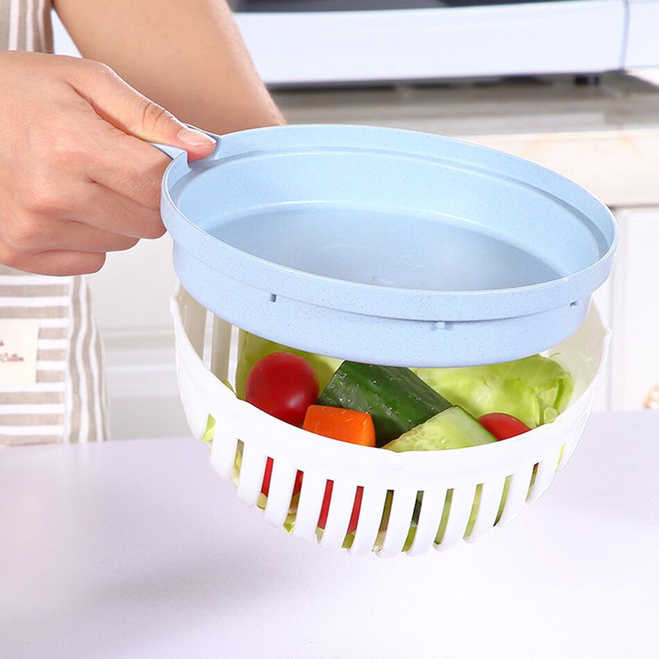 Kreative Werkzeuge Salat Schneiden Schüssel Schnelle Obst Gemüse Salat Zerhacker Schüssel Frische Salat Schneidemaschine Küche Gerät Sicher BPA-Freies