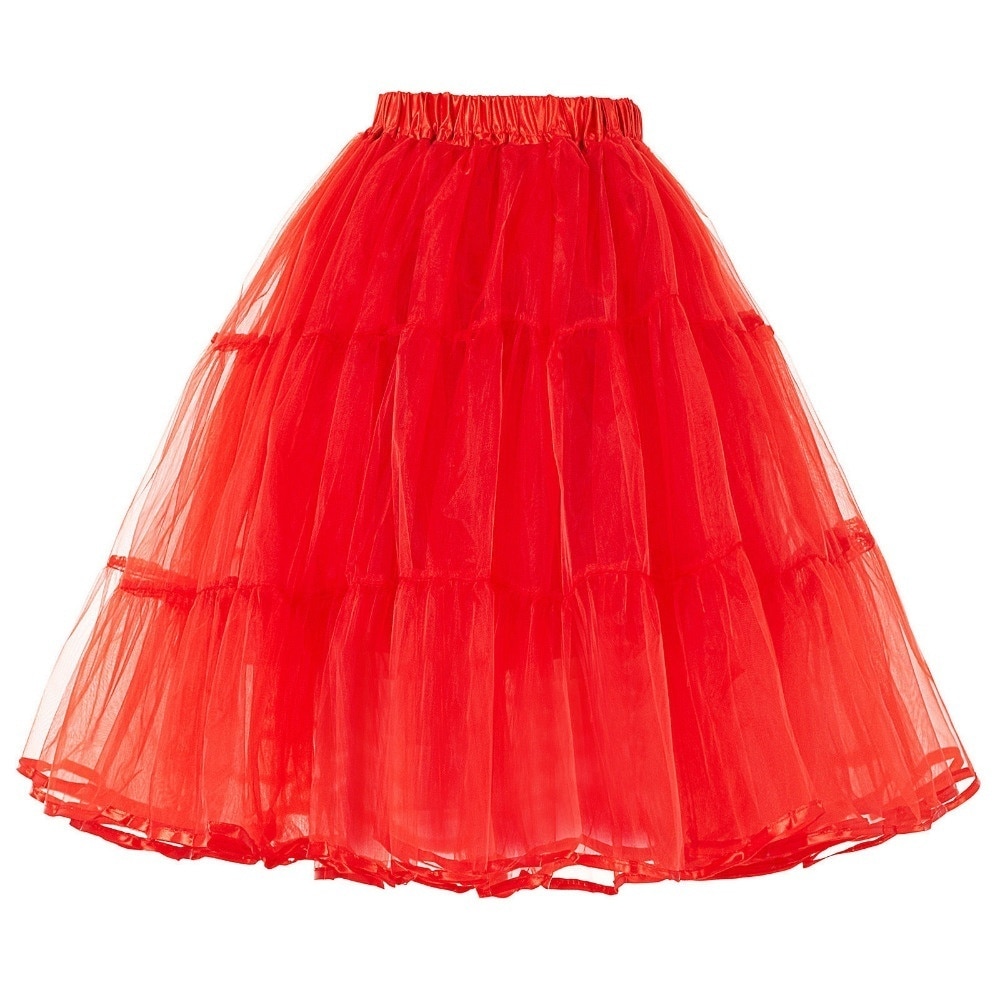 Sommer underkjoler hævet organza nederdel retro vintage kjole underskørter kvinder hoops plus size dans crinoline underkjole hvid