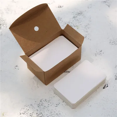 1 box Black Cards White Blank Retro DIY Kraft Paper Blank Card DIY Graffiti Word Cards Greetings Vintage Card: WHITE