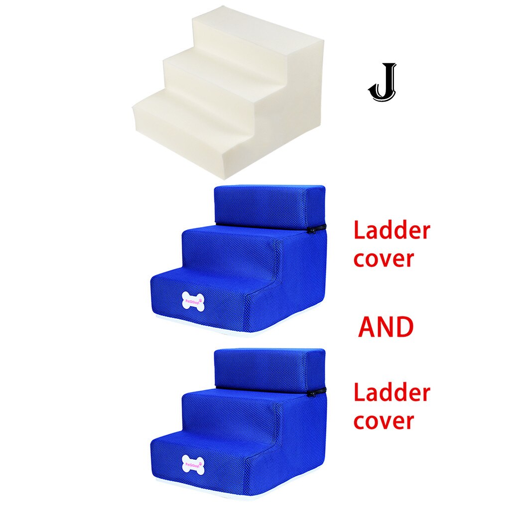 Lit escalier pour animal domestique | Échelle 2/3 pour animal domestique, maison pour chien, chiot, lit en tissu maille pliable, lit amovible pour animal, lit pour chat, chien, rampe pour chiot, fournitures pour chiot: J