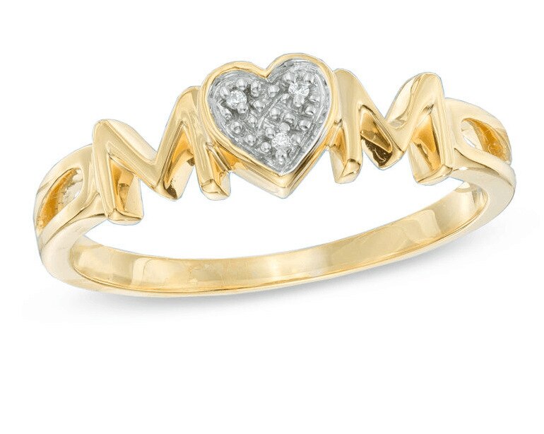 Elegante Hart Wit mirco-zirkoon Brief Mom Ring Gold Filled Zirkoon Ring Sieraden Voor Moeder