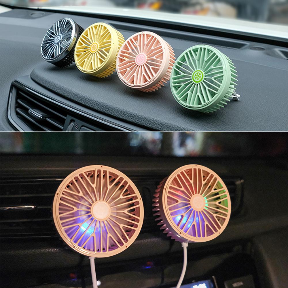 Car Fan Air Cooler 360 Degree Rotating Car Air Conditioning Fan USB Car Air Vent Conditioner Fan