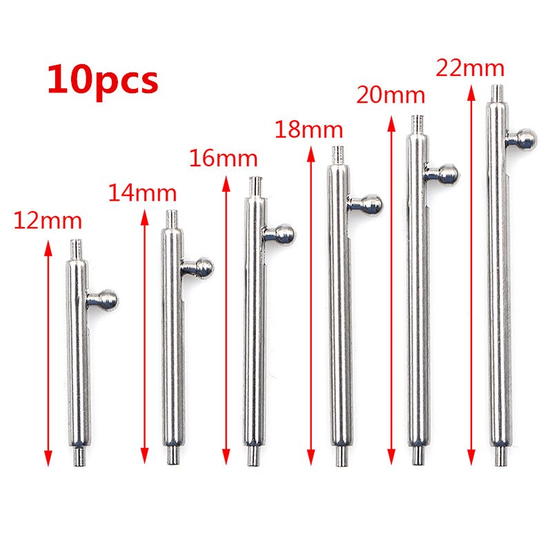 10pcs Stainless Steel Quick Watch Release Band Single Switch Spring Bars Strap Link Pin 16mm 18mm 20mm 22mm 24mm