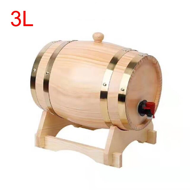 GOALONE 1,5/3L barril de madera Vintage equipo de elaboración de cerveza de roble Mini Keg Home, grifo para barril de cerveza, dispensador Para Ron Pot Whisky vino: 3L Wood color