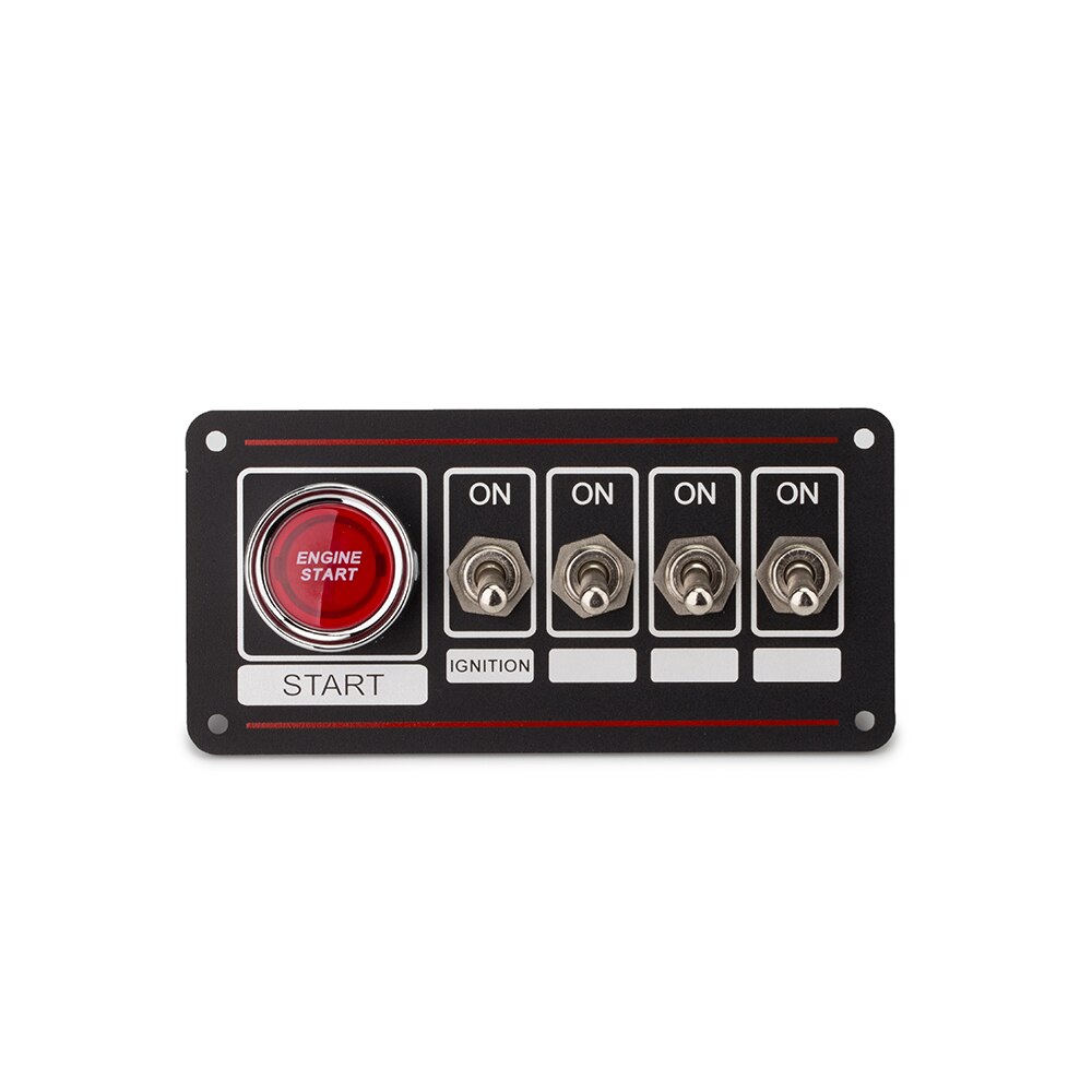 4 Pins Contactslot Panel Zwart Zilver Gezicht Automotive Ontsteking Accessoire Motor Elektrische Rocker