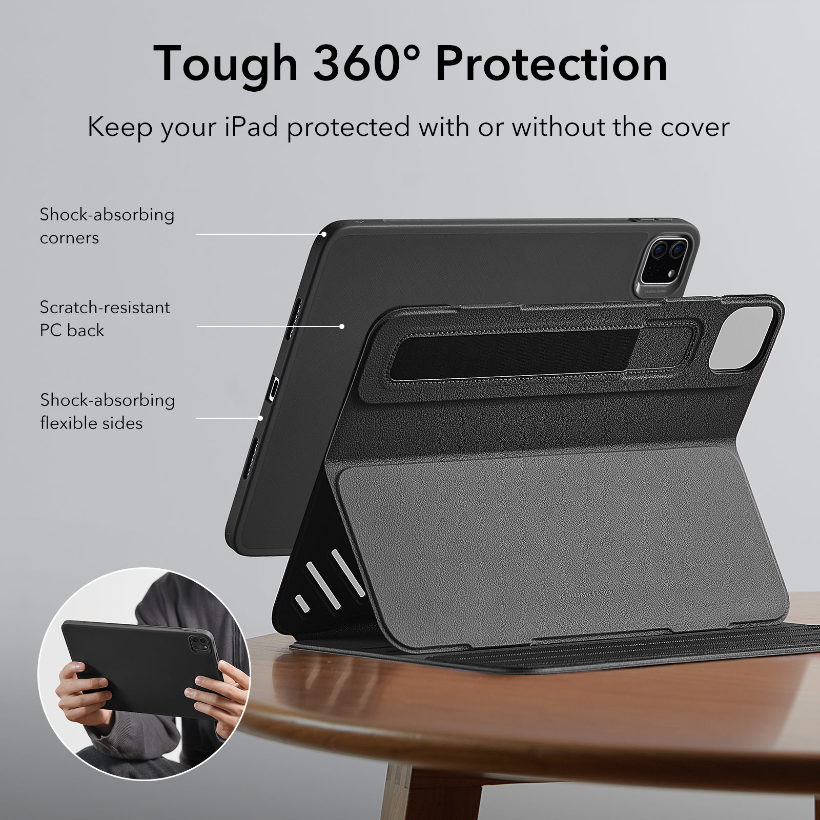 ESR for iPad Pro 11/12.9 Shift Magnetic Case for iPad Air 5/4 Ultra-Stable Stand Case Funda Back Cover for iPad 10th