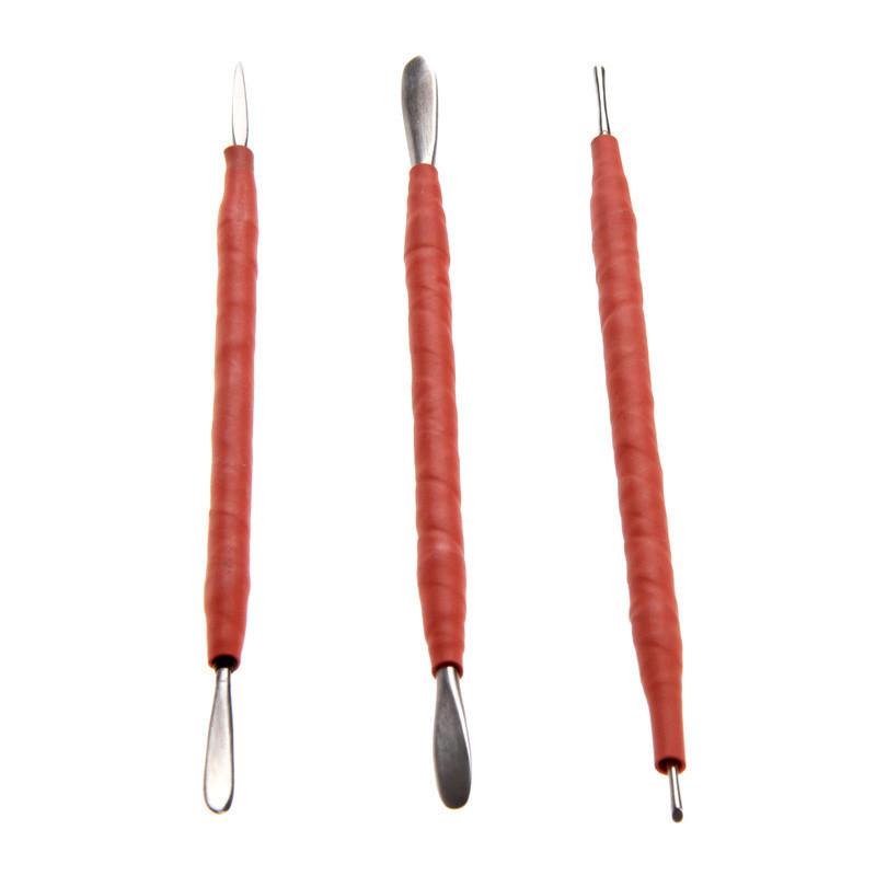 3pcs Clay Tools Pottery Sculpture Handmade Art DIY Clay Clay Tool Steel Double Heads Craft Tools Polymer Clay Mixed Color