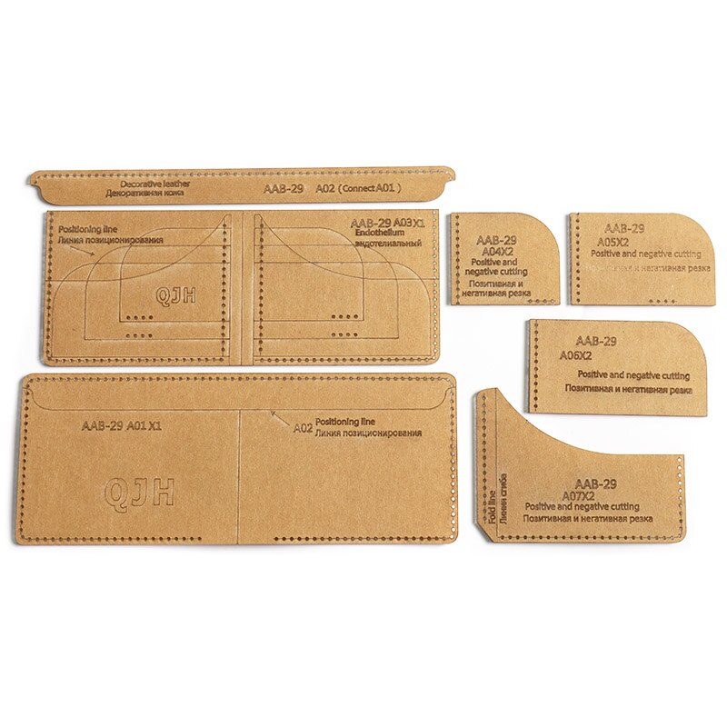 DIY Handmade Personality Short Wallet Kraft Paper and Acrylic Template Handmade Leather Craft Bag Template 11cm*9cm