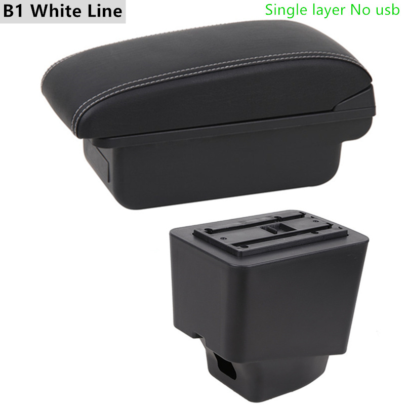 Armrest Box for Renault Captur Kaptur Leather Arm Rest Center Console Storage USB Car Accessory: B1 White Line