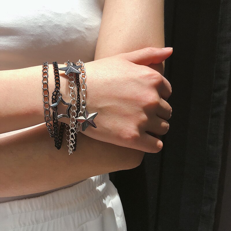 multilayer hand oh Eng can hand act the role of restoring ancient ways is contracted geometric star stretch bracelet