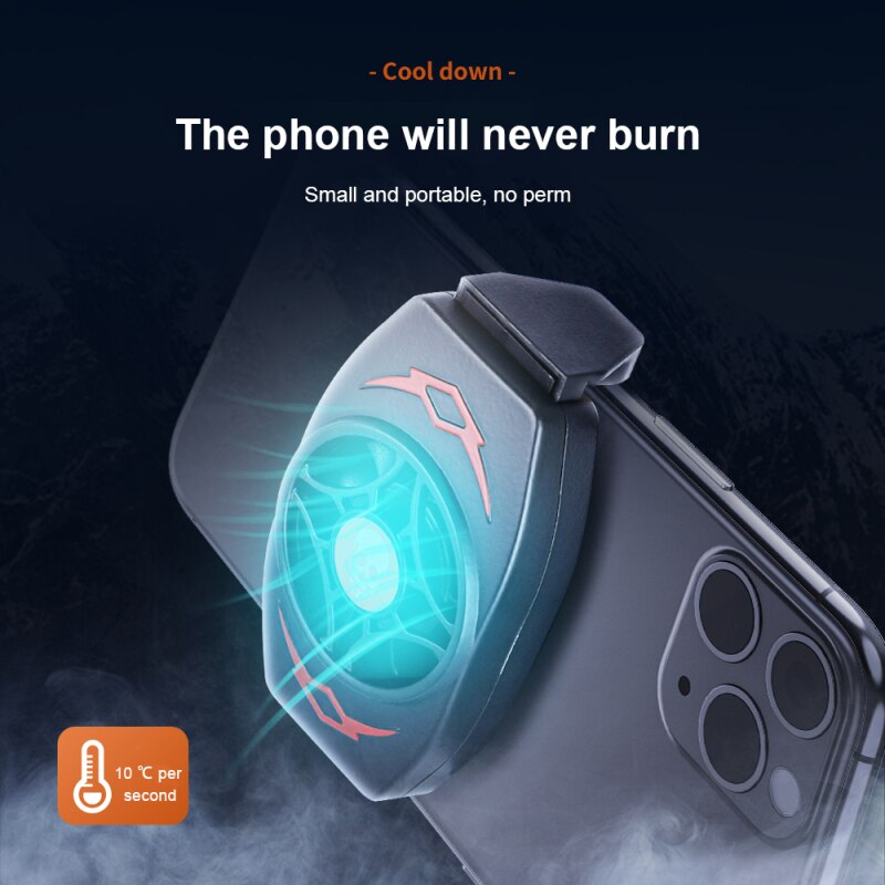 Mobile Phone Radiator Phone Cooling Fan Case Cold Wind Handle Fan For iPhone Huawei Xiaomi For Gaming Players Phone Radiator