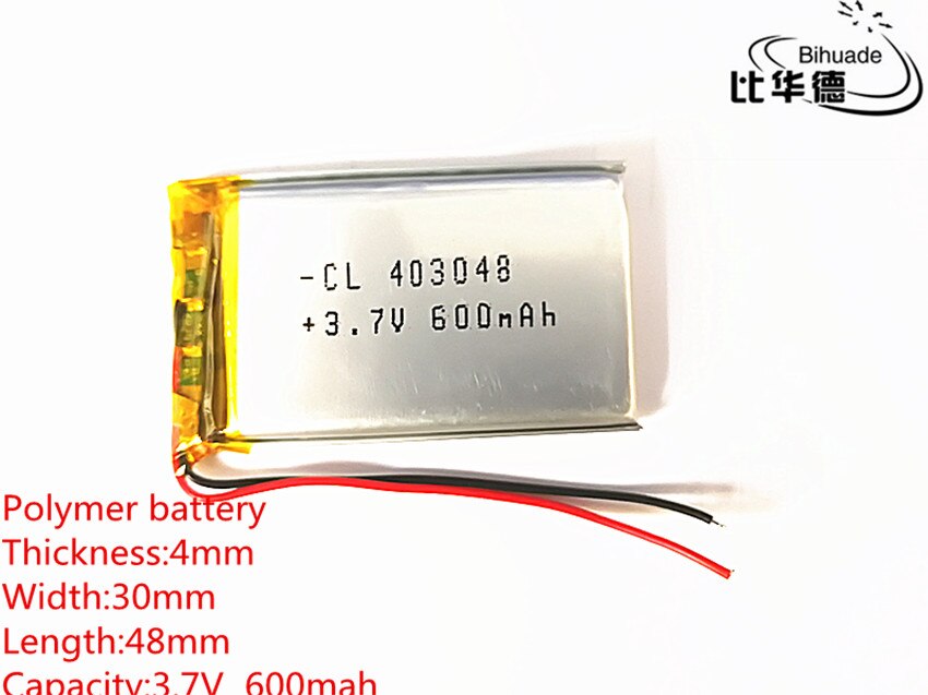 3.7v lithium-polymer-akkus (li-po, li-ion) 403048 600 mah für  mp3 mp4 mp5 gps-, psp- und bluetooth-fähige mobilgeräte