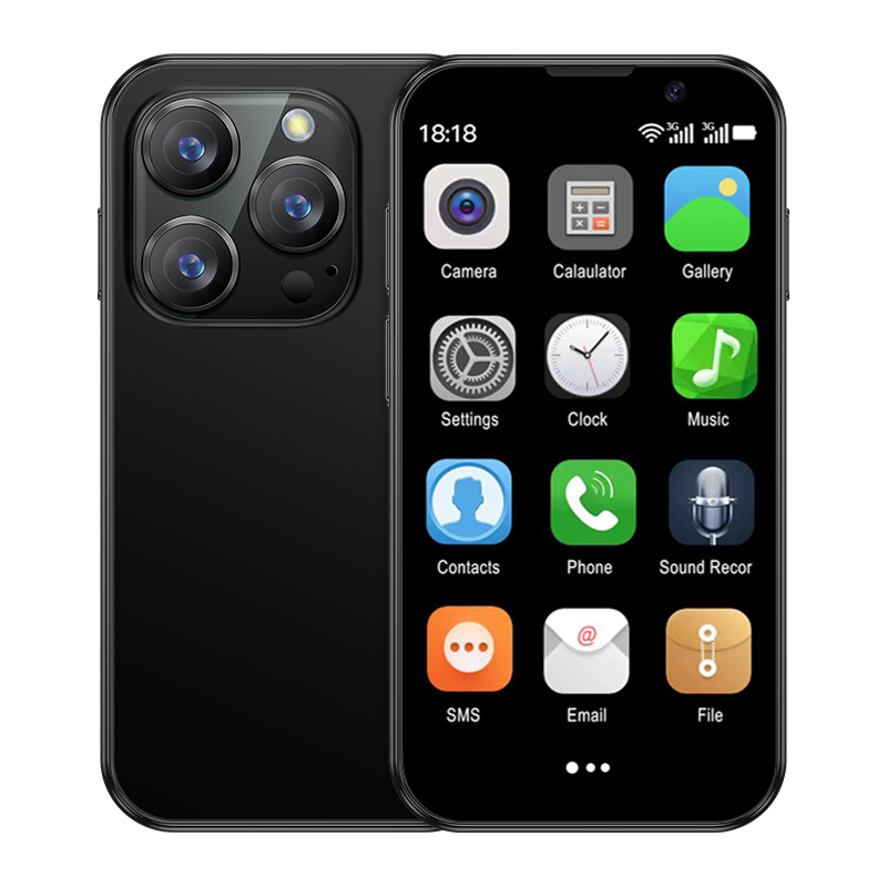 SERVO-Mini-Smartphone, 3,0-Zoll-HD-Anzeige, Android 9.0-praktisch, 2 GB + 16 GB, Gesicht-Entriegelung, 3G-Mobilfunk-GPS, kleine Smartphones: Weiß